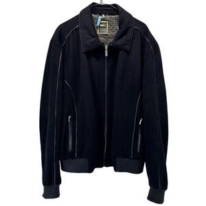 Zilli Coat Cashmere Men's Size 58 Bomber Silk Lining Made In France